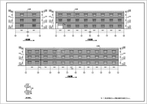 云南某市食品公司三层钢框架结构仓库施工图-图一