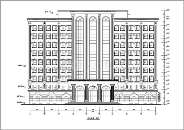 某地9层混凝土框架剪力墙结构办公楼建筑施工图-图一