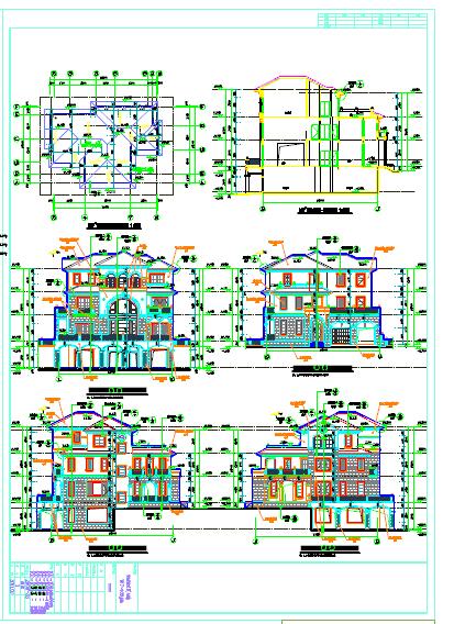 439.12平方米3层别墅建筑、结构、水电全专业施工图