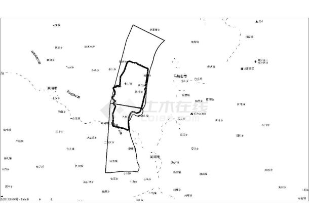 马鞍山江北产业集中区市政给水管网平面布置（毕业设计图）-图一