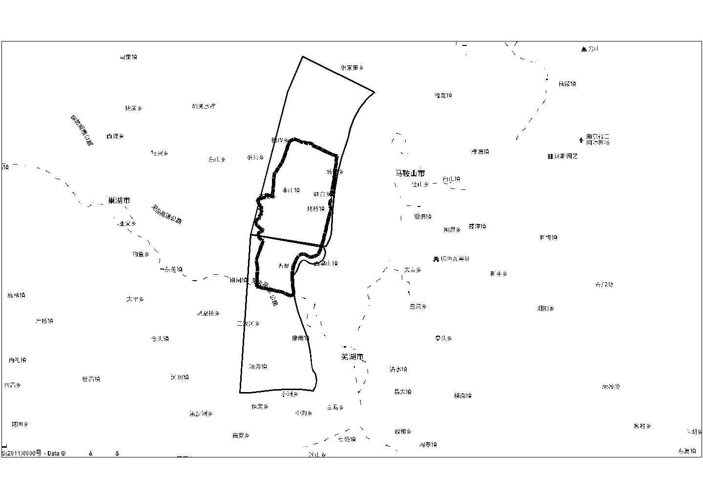马鞍山江北产业集中区市政给水管网平面布置（毕业设计图）