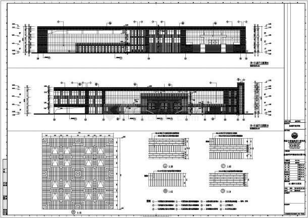 某师范学院七层图书馆建筑设计施工图纸-图二