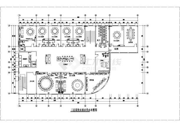 某综合性酒楼1-3层直饮水系统设计图纸-图二
