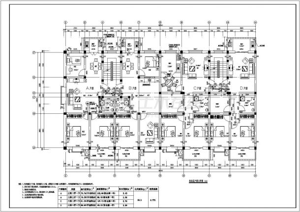 某地一梯两户带底商砖混住宅建筑全套施工图-图二