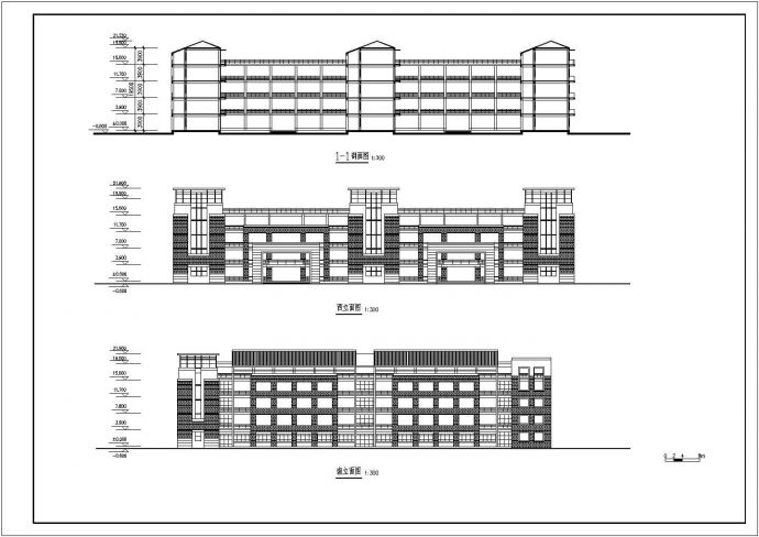 某五层高中教学楼建筑设计cad图纸_图1