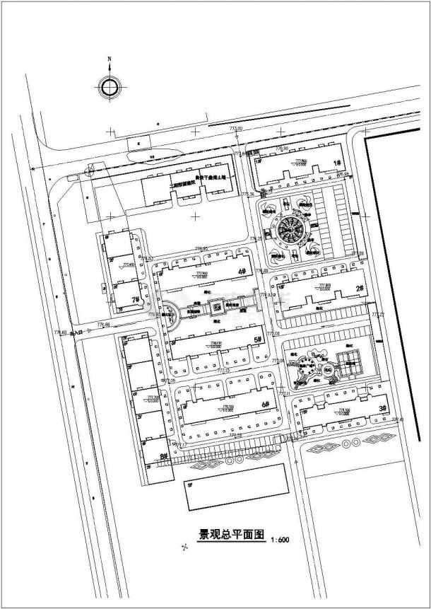 云南省某公司办公生活中心区景观全套施工图-图一