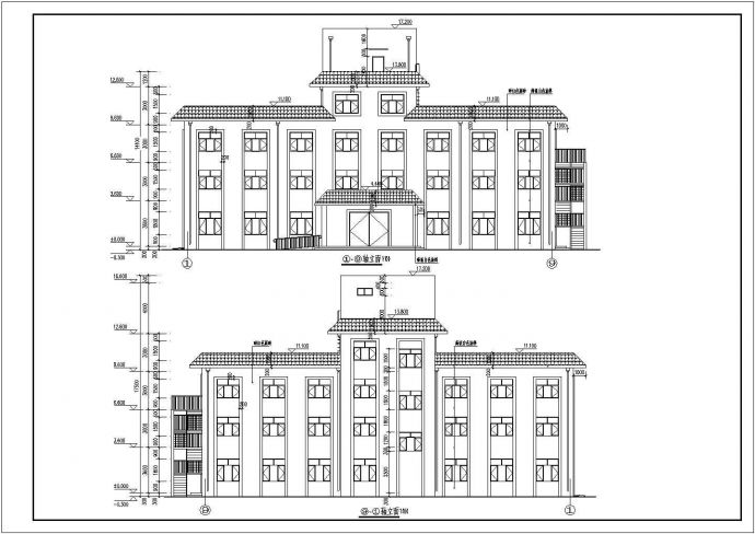 某地区3层砖混结构宾馆建筑方案图_图1