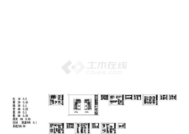 别墅AA型样板房建施cad图，共十五张-图一