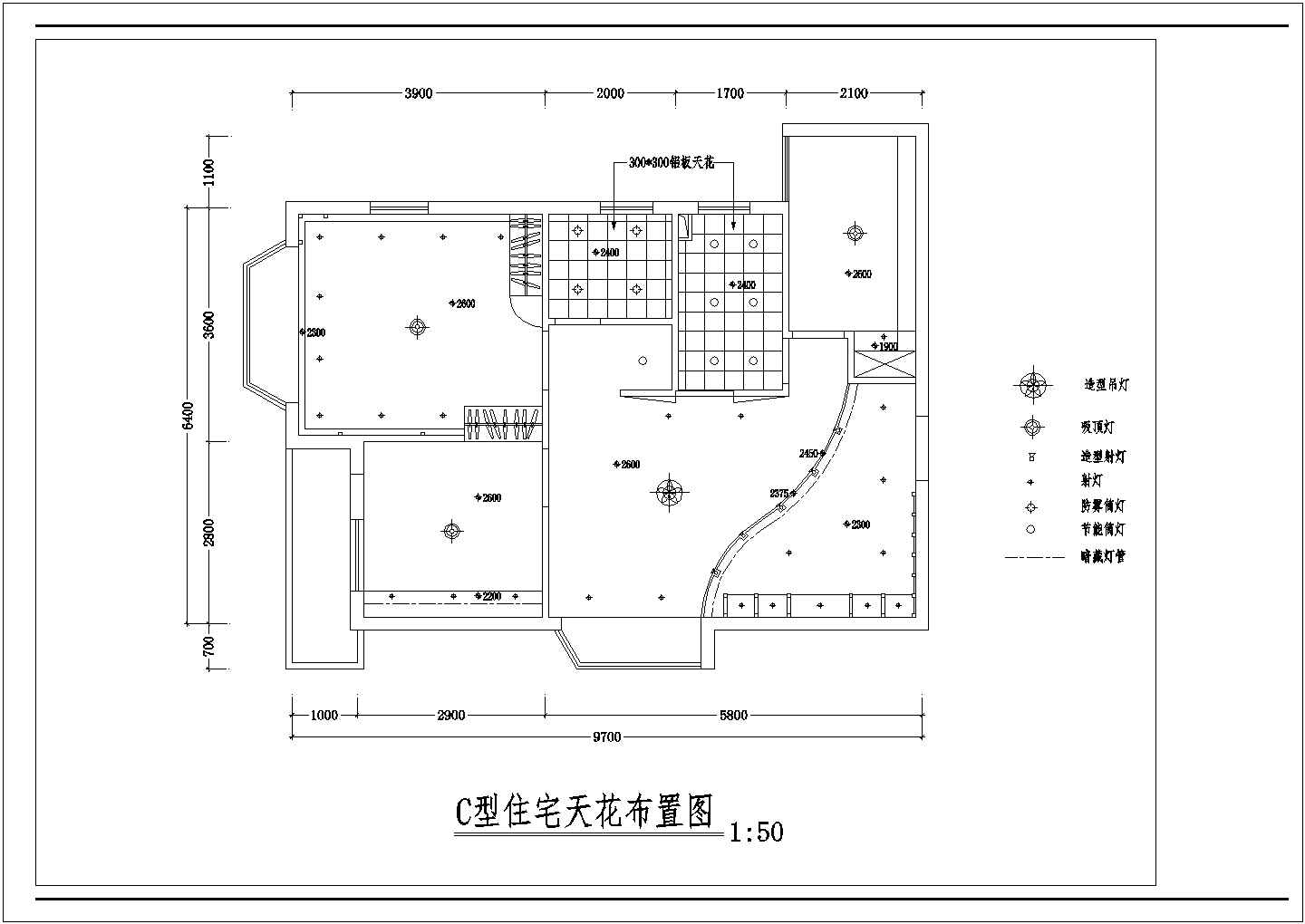 青岛阳光样板房装修详细建筑施工图