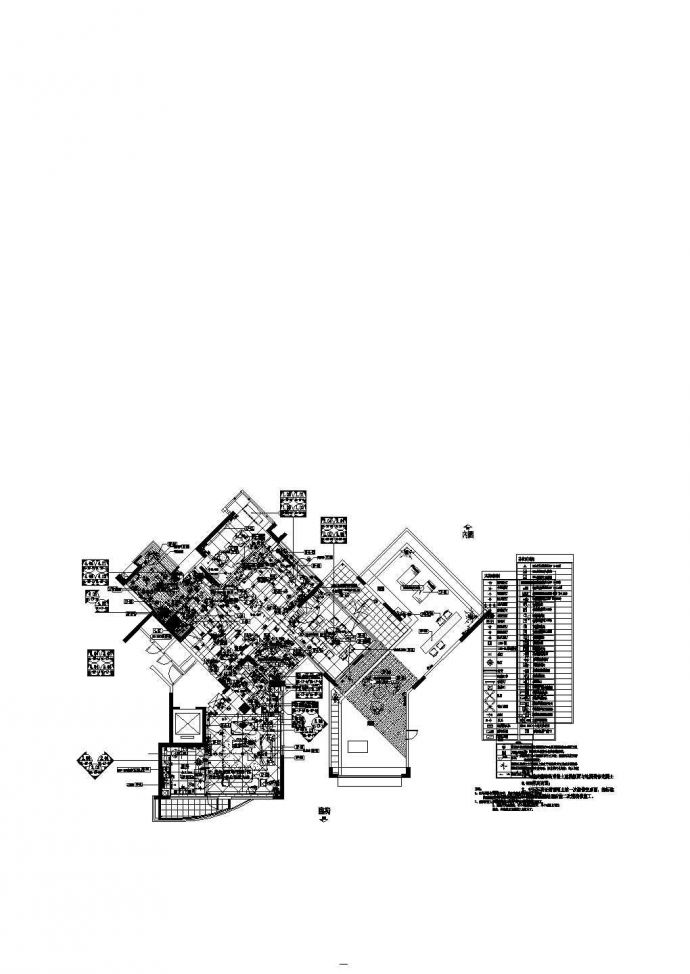 广州凯旋新世界样板房复式户型一层平面cad图，共十张_图1