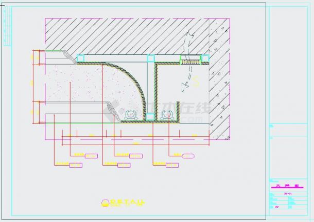 厦门五星级酒店中餐厅全套装修设计cad施工图-图一