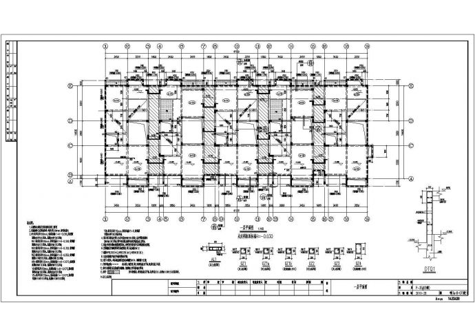 单栋三层框架结构高层住宅楼结构cad施工图_图1