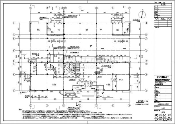 六层框架结构办公楼全套建筑设计cad施工图-图二