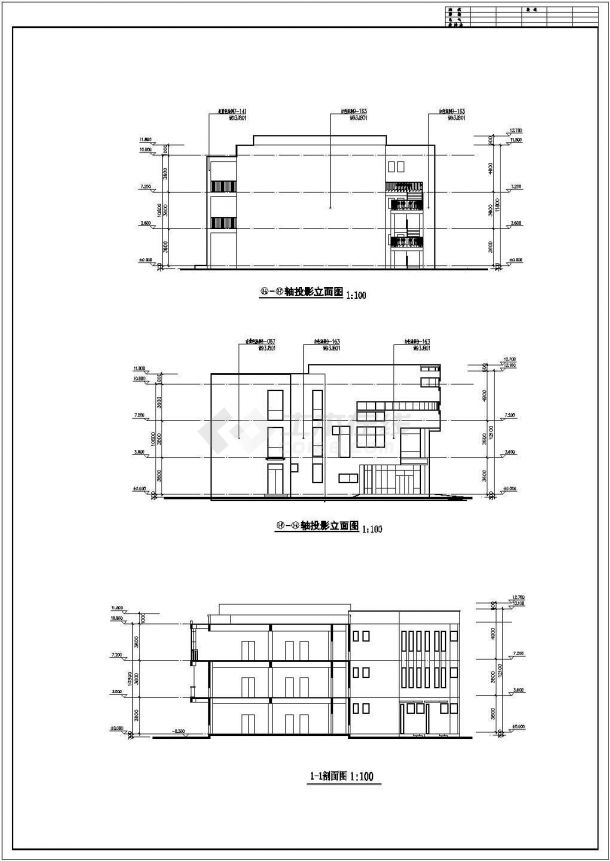 某地3层框架结构幼儿园部分建筑方案图-图二