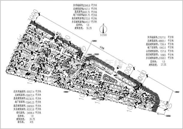 高档住宅小区全套户型设计施工cad平面布置方案图(80-160平米)-图一