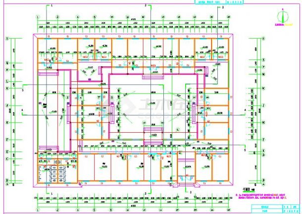 大型新式砌体结构四合院建筑设计cad施工图-图一