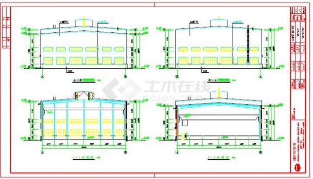 两层轻钢结构厂房全套建筑设计cad施工图-图二