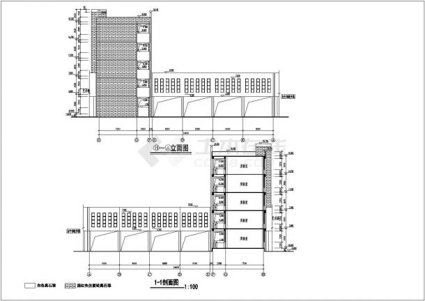 某地5层框架结构教学实验楼建筑方案图-图二