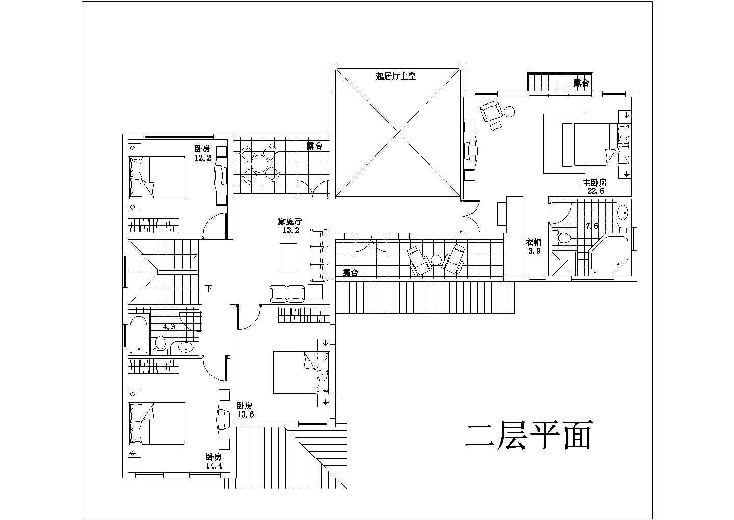 某地2层欧式小别墅部分建筑方案图
