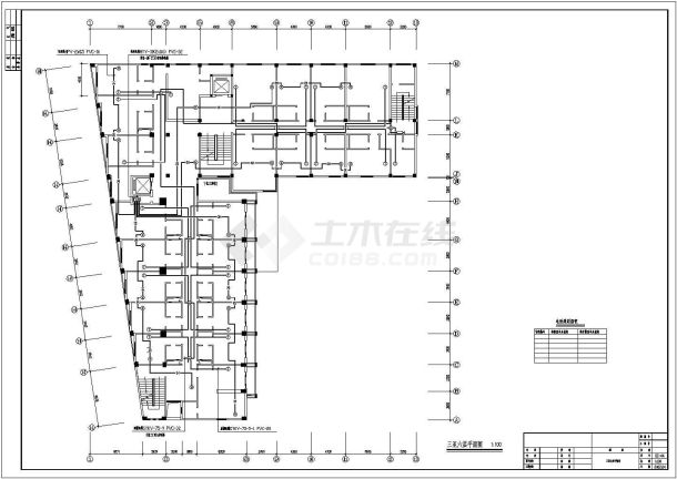 八层豪华酒店电气施工cad设计平面方案图-图二