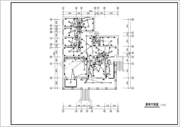 北京高级别墅全套电气设计施工cad平面布置方案图(带采暖空调电气)-图二