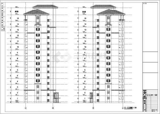 某15层框架剪力墙结构住宅建筑结构图-图二