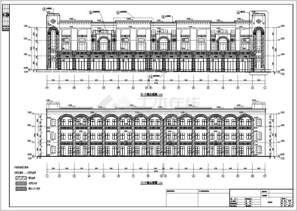 某3层框架结构商业街商铺建筑设计施工图-图一