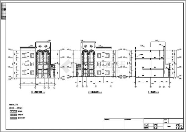某3层框架结构商业街商铺建筑设计施工图-图二