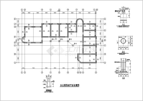 砖混结构厂房结构施工cad图建筑结构dwg图纸-图二