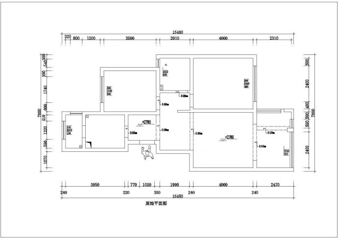 某小区二室二厅房屋装修设计施工图_图1