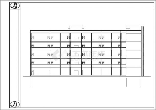 五层框架结构中学教学楼建筑施工图_建筑图纸_CAD图纸-图一