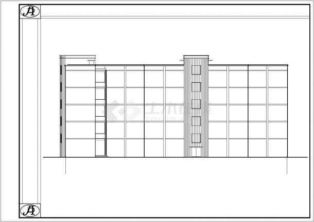 五层框架结构中学教学楼建筑施工图_建筑图纸_CAD图纸-图二