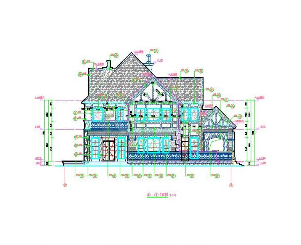 大型别墅建筑工程CAD设计效果图（完整版、100多张）-图二