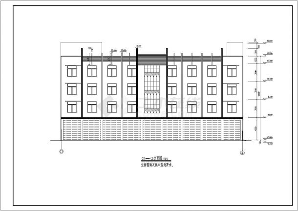 某四层框架结构仓库办公综合楼建筑结构施工图-图一