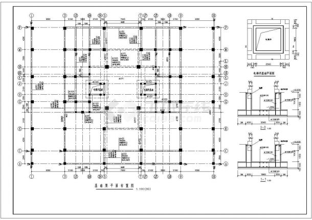 某大型商住楼建筑结构cad设计图（标注比较详细）-图一