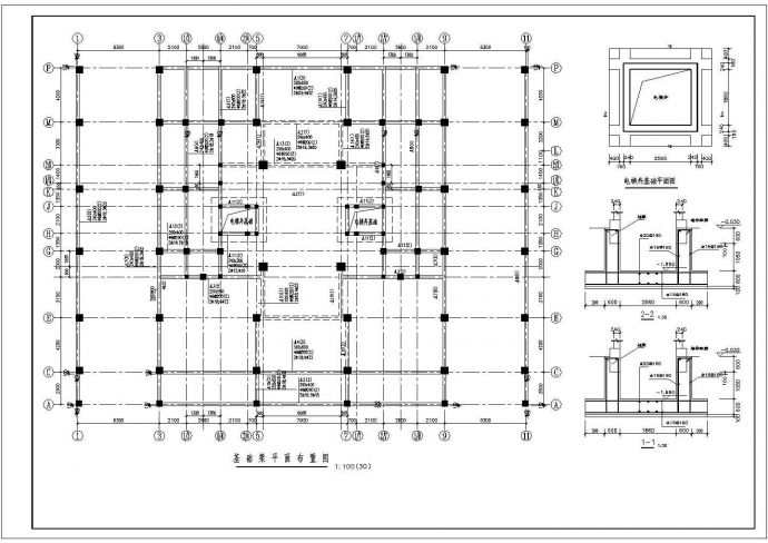 某大型商住楼建筑结构cad设计图（标注比较详细）_图1