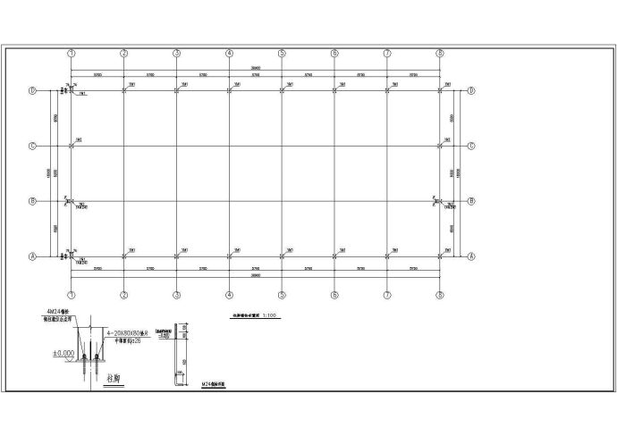 18m跨度轻型门式刚架结构库房钢结构施工图CAD图纸_图1