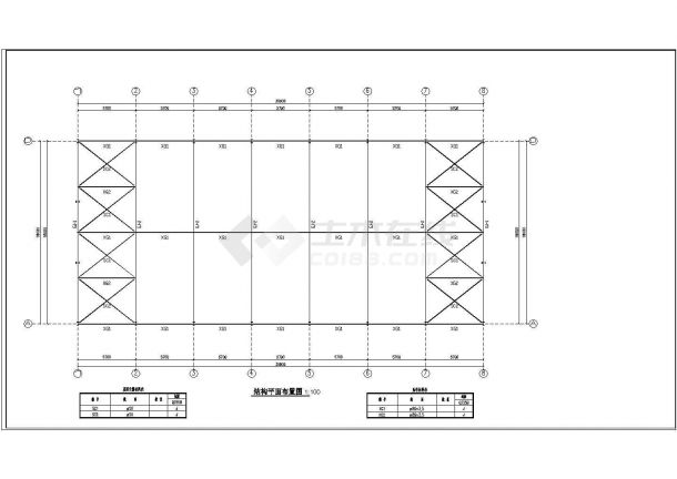 18m跨度轻型门式刚架结构库房钢结构施工图CAD图纸-图二