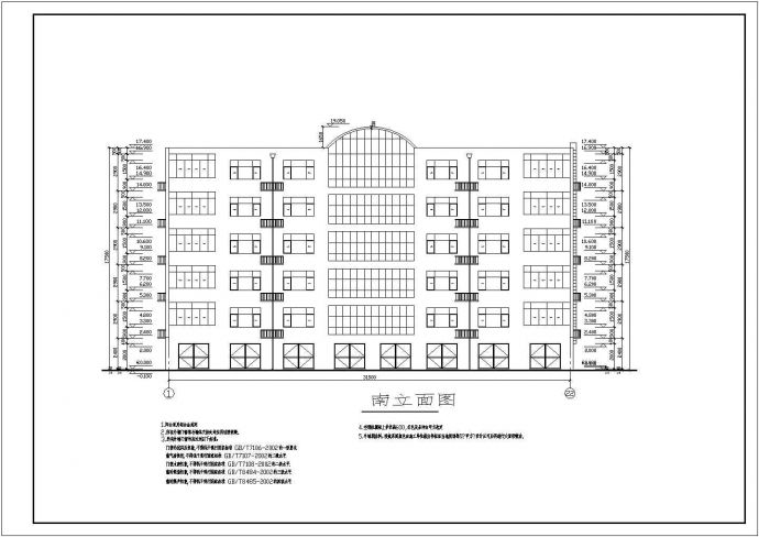 六层住宅楼建筑设计施工cad平面立面方案图纸(带阳台墙身大样图)_图1