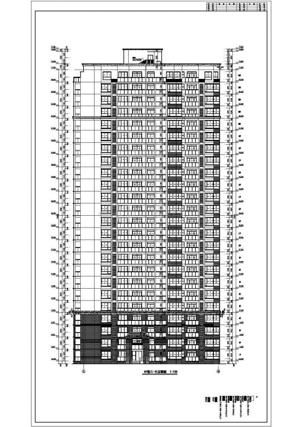 某地24层剪力墙结构住宅楼建筑设计方案图-图一