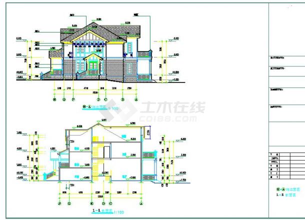 比较实用的框架别墅建筑结构套图（含建筑、结构）-图二