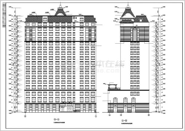 某地下1层地上17层框架结构高层五星级酒店全套建筑施工图（法式建筑）-图二