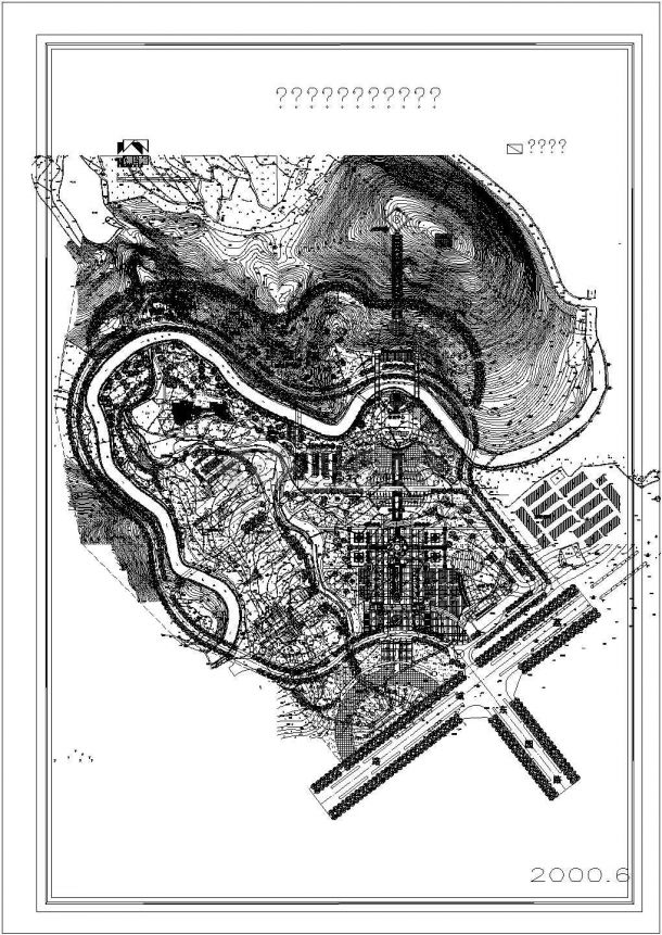 莆田市行政中心方案规划平面图（含鸟瞰图）-图一