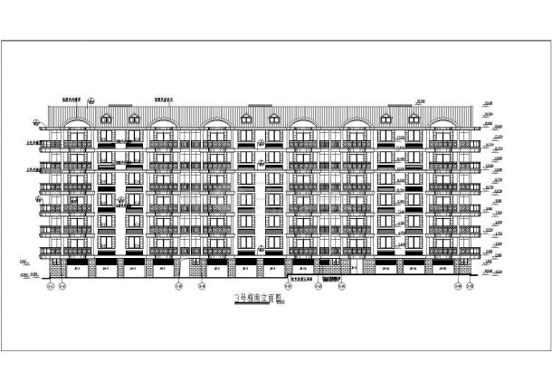 长沙三栋七层底商住宅楼带架空层建筑设计cad施工平立面方案图纸-图一