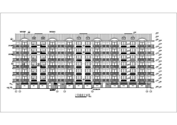 长沙三栋七层底商住宅楼带架空层建筑设计cad施工平立面方案图纸-图二