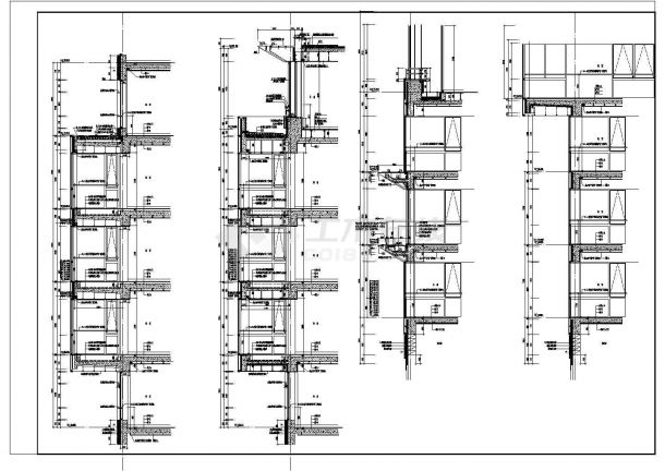 高层住宅楼建筑外墙施工设计构造CAD大样详图-图一