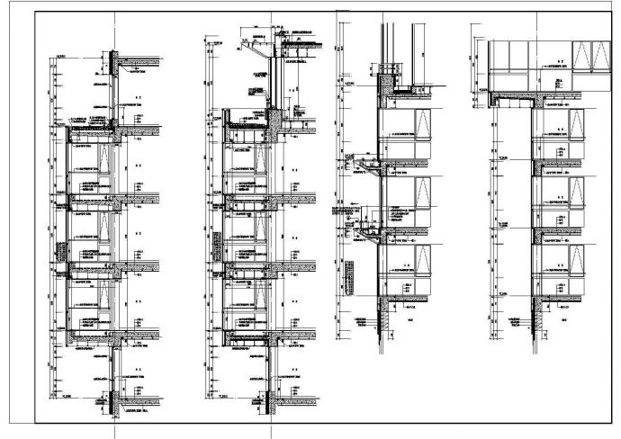 高层住宅楼建筑外墙施工设计构造CAD大样详图_图1