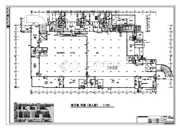 江苏省某高层商住楼给排水结构布置施工图CAD详图-图二