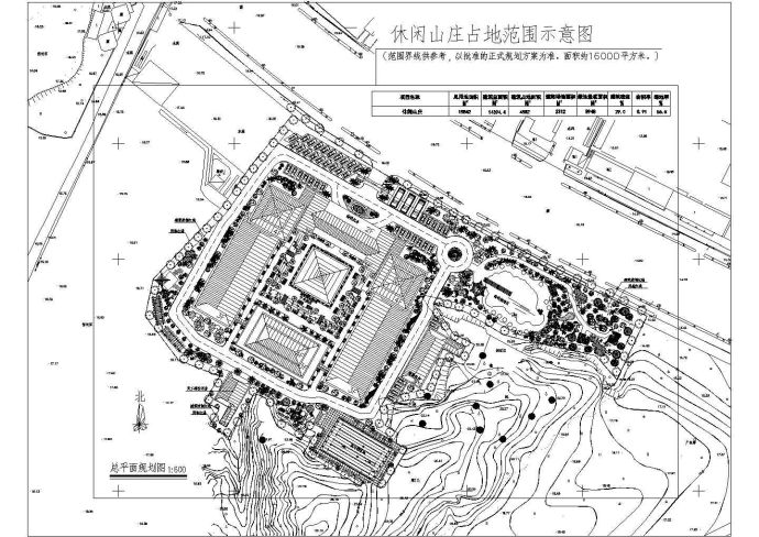 郊区休闲山庄农家乐总体平面规划cad布置方案图_图1