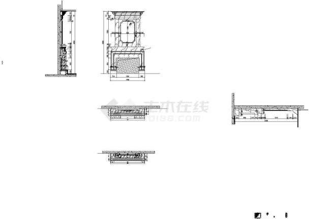 孔雀城壁炉节点建施cad图，共八张-图一